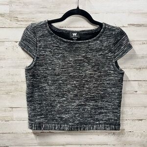 W by Worth Part-Wool Monochrome Knit Crop Top